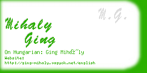 mihaly ging business card